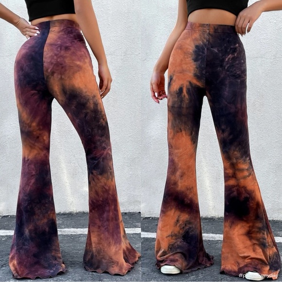 Boho Tie Dye Palazzo Wide Leg Pants - Picture 1 of 7